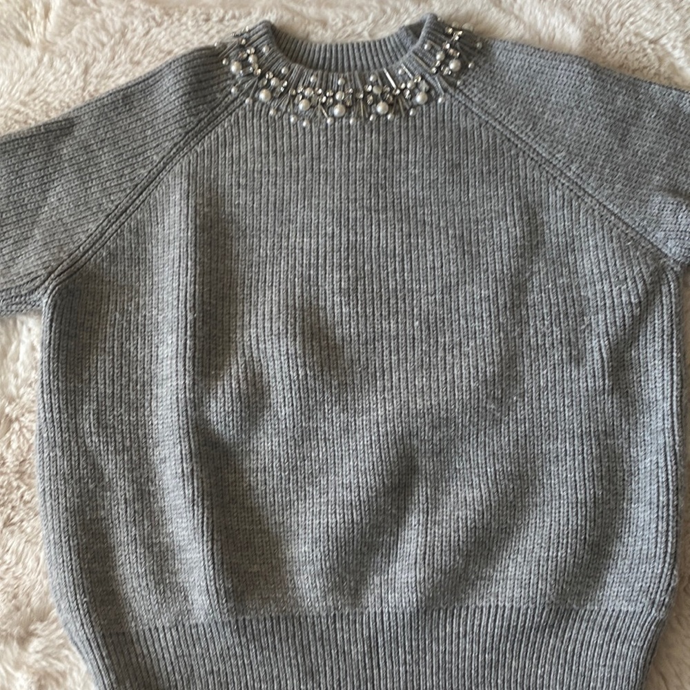 Gray sweater with rhinestones. Size small